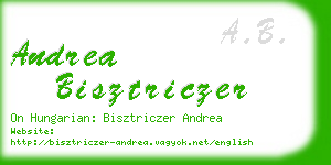 andrea bisztriczer business card